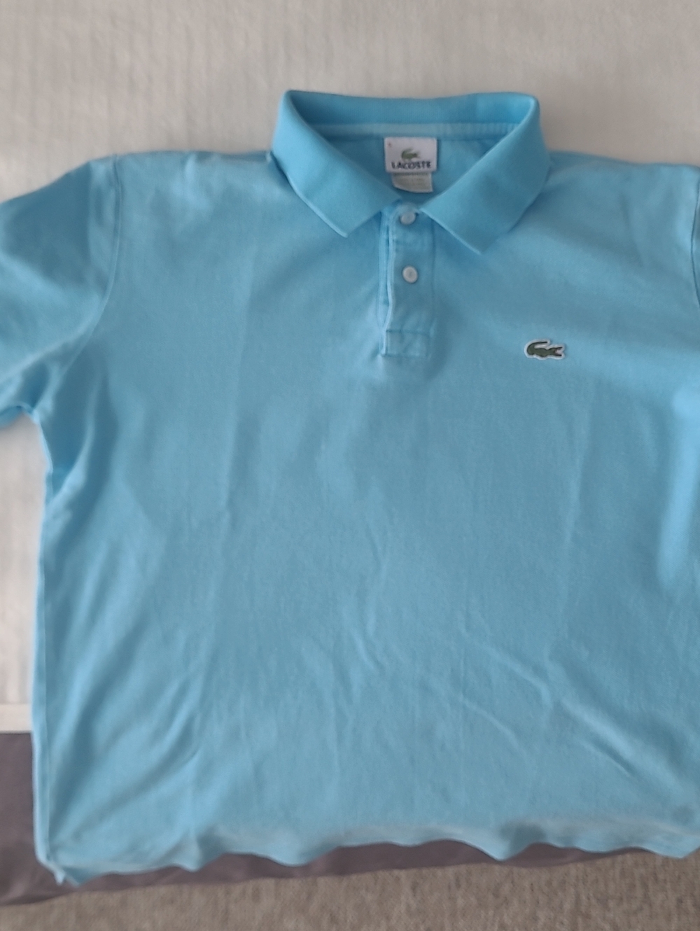 Lacoste Light Blue Kids Polo with Embroidered Crocodile
